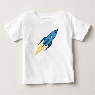 Camiseta Para Bebê Menino personalizado do navio de Rocket o espaço