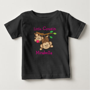 Camiseta Para Bebê Menino Personalizado, Macaco Menino Primo Pequeno