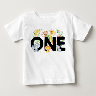 Camiseta Para Bebê Menino Primeiro Aniversário Selvagem Um Cute Safar