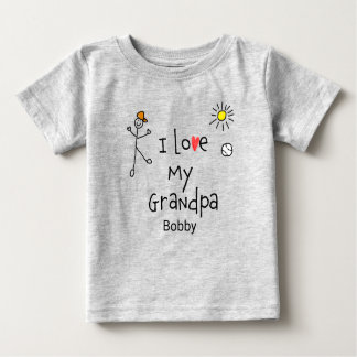 Camiseta Para Bebê Meninos Bonitos Adoro O Meu Vovô Bebê