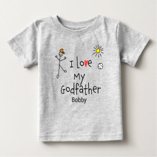 Camiseta Para Bebê Meninos bonitos Eu adoro O Meu Padrinho Tee