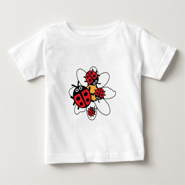 Camiseta Para Bebê Meninos Bonitos Ladybug (Frente)