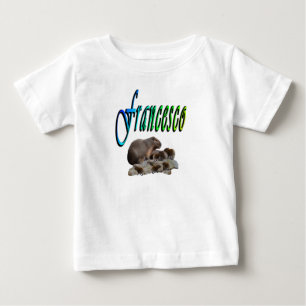 Camiseta Para Bebê Meninos Chamados Francesco Com Família de Capivara