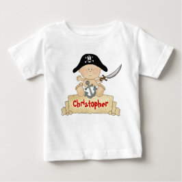 Camiseta Para Bebê Meninos Cute Pirate Personalizados