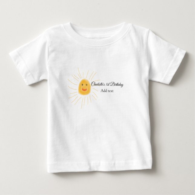 Camiseta Para Bebê Meninos fofinhos simples e bonitos Adicionar anive (Frente)