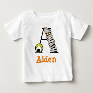 Camiseta Para Bebê Meninos HALLOWEEN Mummy Shirt w Monograma Inicial 