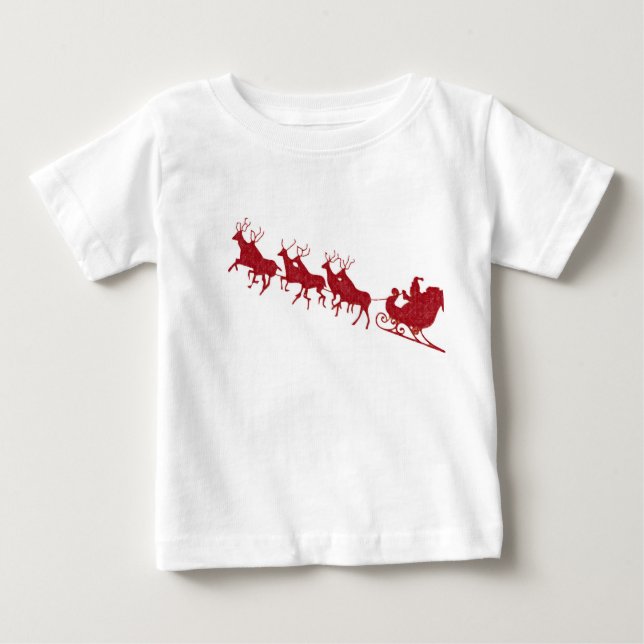 Camiseta Para Bebê Meninos Meninas Unisex Papais noeis de Natal Topo (Frente)