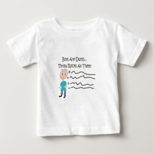 Camiseta Para Bebê Meninos são "Joguem Rochas Neles!"