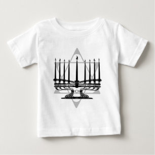 Camiseta Para Bebê Menorah e estrela