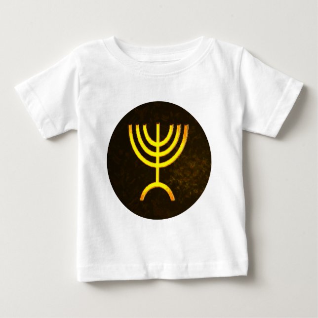 Camiseta Para Bebê Menorah Flame (Frente)