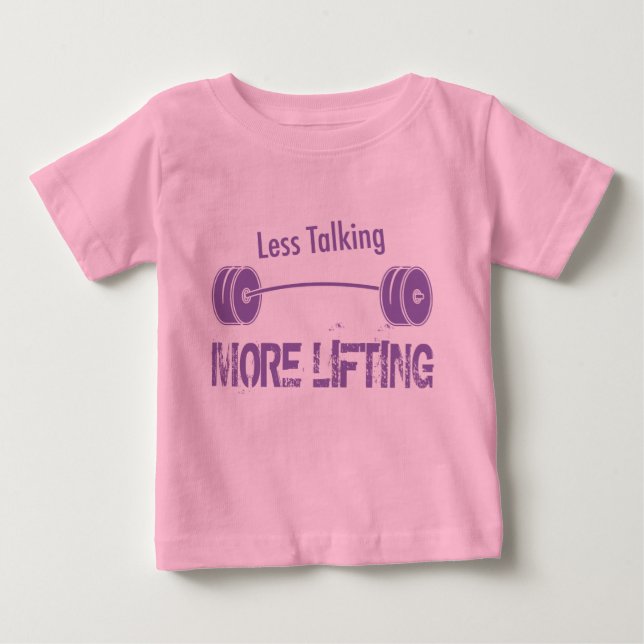 Camiseta Para Bebê Menos Conversação, Mais Elevação (Frente)