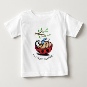 Camiseta Para Bebê Mensagem de Digitação de Ladybug no Telefone - Adi