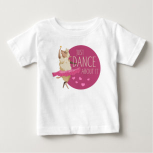 Camiseta Para Bebê Mensagem Divertida de Ovelha - Apenas Dançe Sobre 