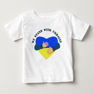 Camiseta Para Bebê Mensagem inspiradora Estamos com a Ucrânia