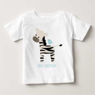 Camiseta Para Bebê Mensagem Personalizada de Zebra Cuja e Pássaro