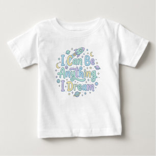 Camiseta Para Bebê Mensagem Positiva para Sonhadores de Grandes Coisa