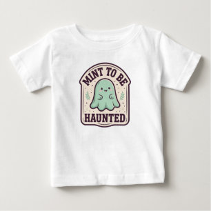 Camiseta Para Bebê Menta para Ser Assombrada Bebê Fantasma Fofo de Me