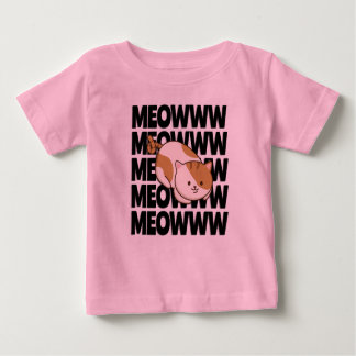 Camiseta Para Bebê Meow Cat Baby Fine Jersey