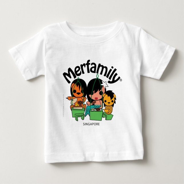Camiseta Para Bebê MerFamily® Cingapura Satay (Frente)