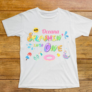 Camiseta Para Bebê Mergulhando no primeiro aniversário do convidado d