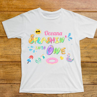 Camiseta Para Bebê Mergulhando no primeiro aniversário do convidado d