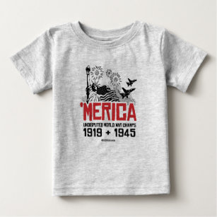 Camiseta Para Bebê 'Merica - Indiscutíveis campeonatos da Guerra Mund