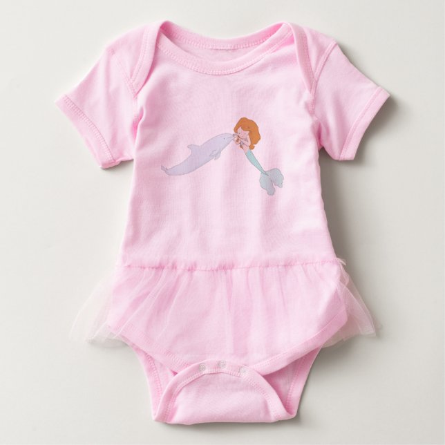 Camiseta Para Bebê Mermaid Kisses (Frente)