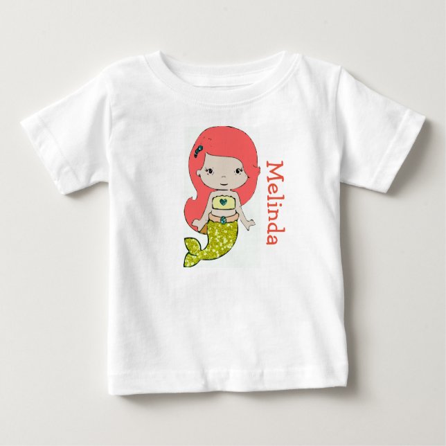 Camiseta Para Bebê Mermaid Toddler Personalizada (Frente)