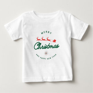 Camiseta Para Bebê Merry Christmas and happy New Year 