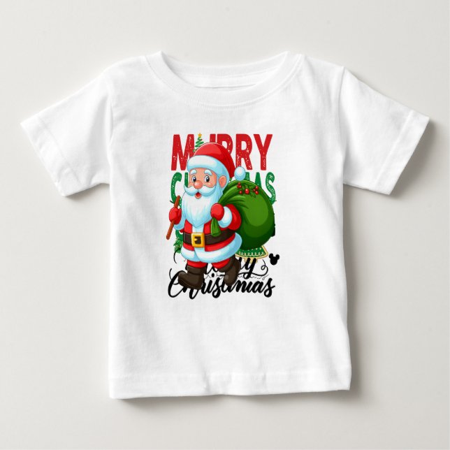 Camiseta Para Bebê Merry Christmas Delivery (Frente)