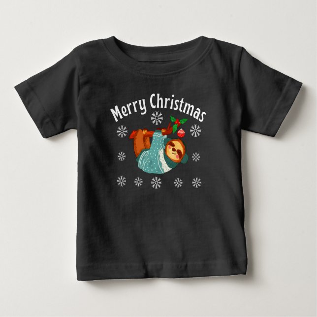 Camiseta Para Bebê Merry Christmas T-Shirt (Frente)