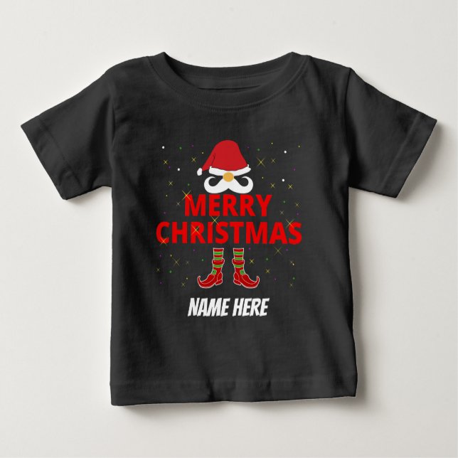 Camiseta Para Bebê MERRY CHRISTMAS T-Shirt PERSONALIZADO (Frente)