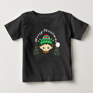 Camiseta Para Bebê Merry Christmas tree and fairy 