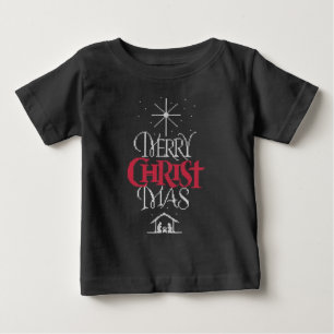 Camiseta Para Bebê Merry CHRISTmas Ugly Sweater Cristão Religioso