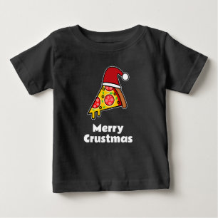 Camiseta Para Bebê Merry Crustmas FATIA DE PIZZA ENGRAÇADA PAI NATAL