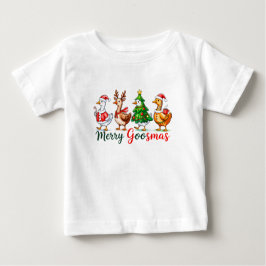 Camiseta Para Bebê Merry Goosmas Christmas Funny Goose Tri-Blend Shir
