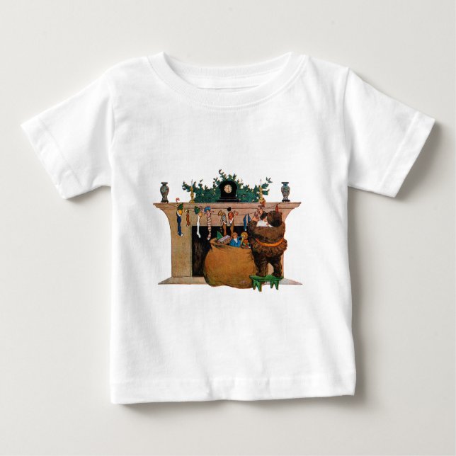 Camiseta Para Bebê Merry Old Christmas Elf, Jessie Willcox Smith (Frente)