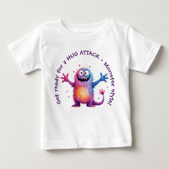 Camiseta Para Bebê Mervin: O Monstro Huggable (Frente)
