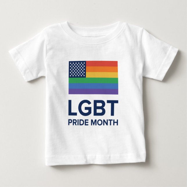 Camiseta Para Bebê Mês do Orgulho LGBT| Estados Unidos (Frente)
