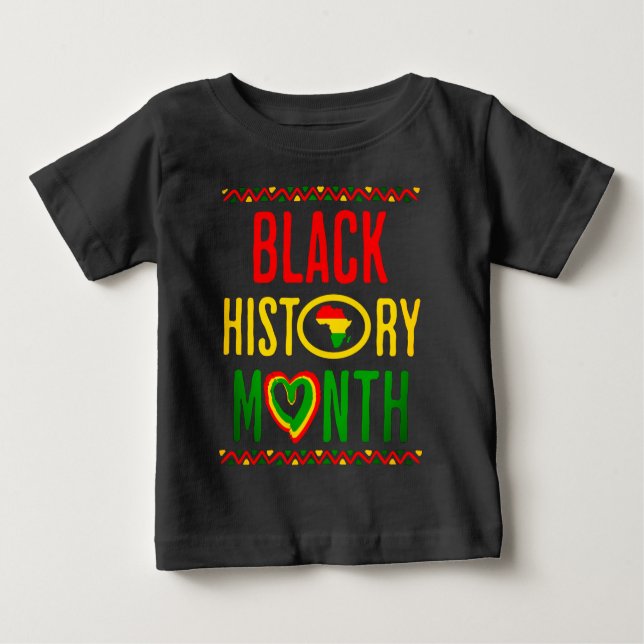Camiseta Para Bebê Mês Negro, Décimo Junho, Mês da História Negra (Frente)