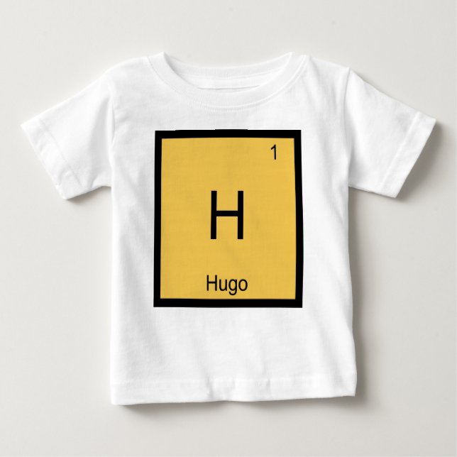 Camiseta Para Bebê Mesa Periódica do Elemento de Química do Nome do H (Frente)