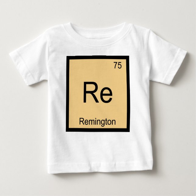 Camiseta Para Bebê Mesa Periódica do Elemento de Química do Nome Remi (Frente)