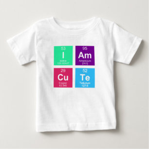 Camiseta Para Bebê mesa periódica química dos elementos: IAmCuTe