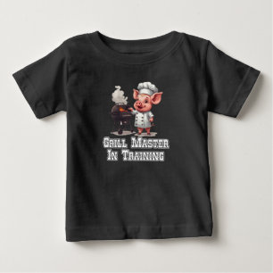Camiseta Para Bebê Mestre da Churrasqueira em Treinamento