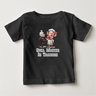 Camiseta Para Bebê Mestre da Churrasqueira em Treinamento 