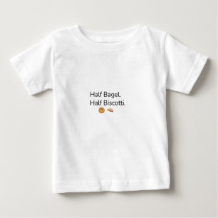 Camiseta Para Bebê Metade Bagel. Metade Biscotti. Bebê Juditaliano En