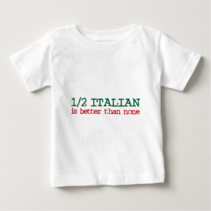 Camiseta Para Bebê Metade de italiano