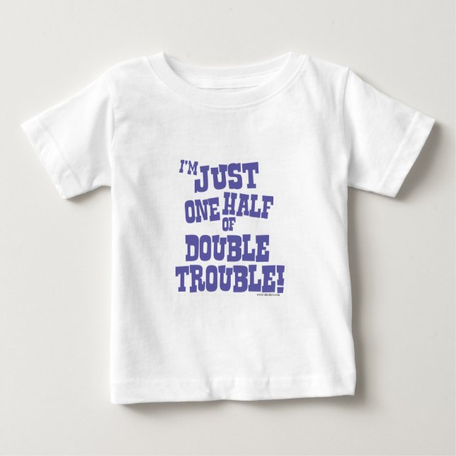 Camiseta Para Bebê Metade de Problemas Duplos (Frente)