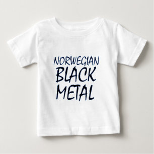 Camiseta Para Bebê Metal preto norueguês verdadeiro
