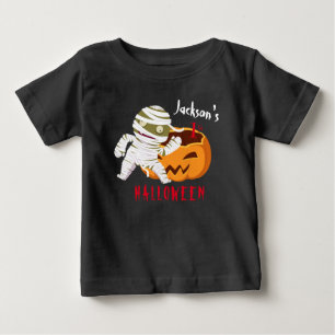 Camiseta Para Bebê Meu 1º Halloween Abóbora Fantasma Personalizado
